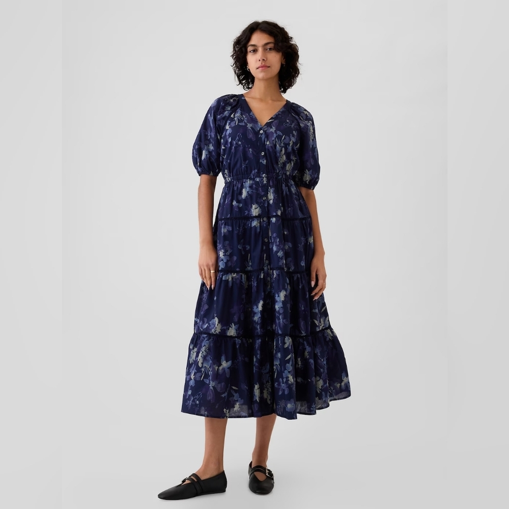 Gap Tiered Maxi Shirtdress
